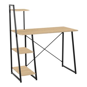pak-375-000005 ΓΡΑΦΕΙΟ ΕΡΓΑΣΙΑΣ DECKSTOR PAKOWORLD ΜΕ ΡΑΦΙΕΡΑ ΣΕ OAK ΑΠΟΧΡΩΣΗ ΜΕ ΠΟΔΙ ΜΑΥΡΟ ΜΕΤΑΛΛΟ 102X50X117ΕΚ