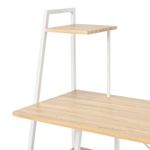 pak-375-000006-4 ΓΡΑΦΕΙΟ ΕΡΓΑΣΙΑΣ DECKSTOR PAKOWORLD ΜΕ ΡΑΦΙΕΡΑ ΣΕ OAK ΑΠΟΧΡΩΣΗ ΜΕ ΠΟΔΙ ΛΕΥΚΟ ΜΕΤΑΛΛΟ 102X50X117ΕΚ