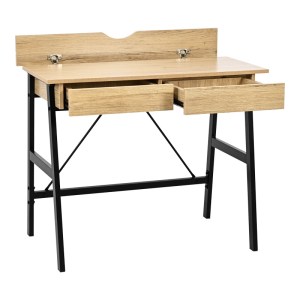 pak-375-000007-2 ΓΡΑΦΕΙΟ ΕΡΓΑΣΙΑΣ LIONE PAKOWORLD ΜΕ ΣΥΡΤΑΡΙΑ ΣΕ OAK ΑΠΟΧΡΩΣΗ ΜΕ ΠΟΔΙ ΜΑΥΡΟ ΜΕΤΑΛΛΟ 90X50X75ΕΚ