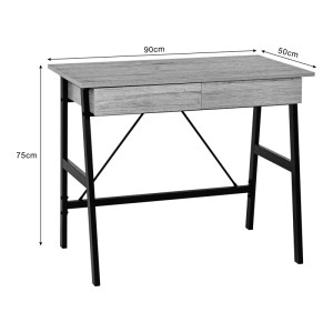 pak-375-000007-5 ΓΡΑΦΕΙΟ ΕΡΓΑΣΙΑΣ LIONE PAKOWORLD ΜΕ ΣΥΡΤΑΡΙΑ ΣΕ OAK ΑΠΟΧΡΩΣΗ ΜΕ ΠΟΔΙ ΜΑΥΡΟ ΜΕΤΑΛΛΟ 90X50X75ΕΚ