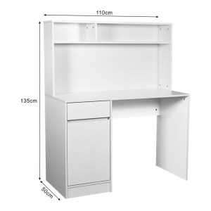pak-375-000009-5 ΓΡΑΦΕΙΟ ΕΡΓΑΣΙΑΣ SECRETA PAKOWORLD ΜΕ ΡΑΦΙ ΣΕ ΛΕΥΚΗ ΑΠΟΧΡΩΣΗ 110X50X135ΕΚ