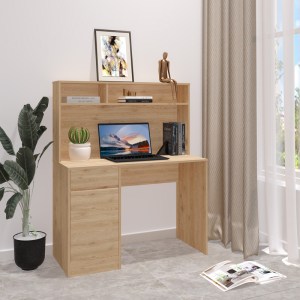 pak-375-000010-1 ΓΡΑΦΕΙΟ ΕΡΓΑΣΙΑΣ SECRETA PAKOWORLD ΜΕ ΡΑΦΙ ΣΕ OAK ΑΠΟΧΡΩΣΗ 110X50X135ΕΚ