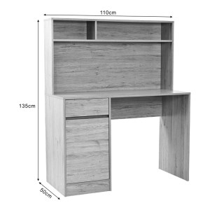 pak-375-000010-5 ΓΡΑΦΕΙΟ ΕΡΓΑΣΙΑΣ SECRETA PAKOWORLD ΜΕ ΡΑΦΙ ΣΕ OAK ΑΠΟΧΡΩΣΗ 110X50X135ΕΚ