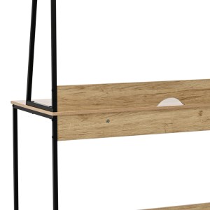pak-375-000011-4 ΓΡΑΦΕΙΟ ΕΡΓΑΣΙΑΣ HERBEY PAKOWORLD ΜΕ ΡΑΦΙΑ ΣΕ OAK ΑΠΟΧΡΩΣΗ ΜΕ ΠΟΔΙ ΜΑΥΡΟ ΜΕΤΑΛΛΟ 100X48X139ΕΚ