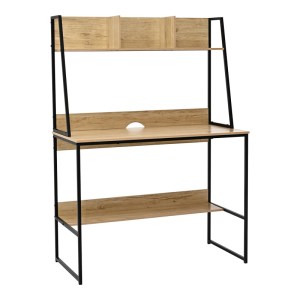 pak-375-000011 ΓΡΑΦΕΙΟ ΕΡΓΑΣΙΑΣ HERBEY PAKOWORLD ΜΕ ΡΑΦΙΑ ΣΕ OAK ΑΠΟΧΡΩΣΗ ΜΕ ΠΟΔΙ ΜΑΥΡΟ ΜΕΤΑΛΛΟ 100X48X139ΕΚ