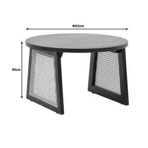 pak-376-000006-1 ΤΡΑΠΕΖΙ TAMARIND PAKOWORLD ΞΥΛΟ MANGO-ΦΥΣΙΚΟ RATTAN ΣΕ ΜΑΥΡΗ ΑΠΟΧΡΩΣΗ Φ65X40ΕΚ