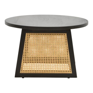 pak-376-000006-3 ΤΡΑΠΕΖΙ TAMARIND PAKOWORLD ΞΥΛΟ MANGO-ΦΥΣΙΚΟ RATTAN ΣΕ ΜΑΥΡΗ ΑΠΟΧΡΩΣΗ Φ65X40ΕΚ