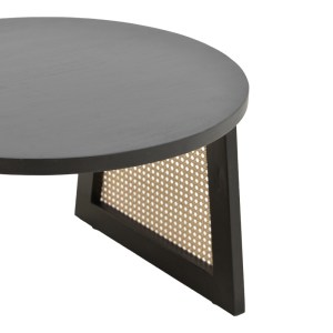 pak-376-000006-5 ΤΡΑΠΕΖΙ TAMARIND PAKOWORLD ΞΥΛΟ MANGO-ΦΥΣΙΚΟ RATTAN ΣΕ ΜΑΥΡΗ ΑΠΟΧΡΩΣΗ Φ65X40ΕΚ