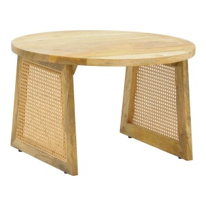 pak-376-000007 ΤΡΑΠΕΖΙ TAMARIND PAKOWORLD ΞΥΛΟ MANGO-ΦΥΣΙΚΟ RATTAN ΣΕ ΦΥΣΙΚΗ ΑΠΟΧΡΩΣΗ Φ65X40ΕΚ