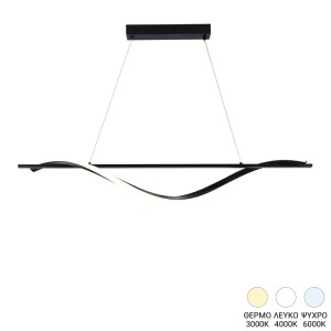 pak-377-000005 ΦΩΤΙΣΤΙΚΟ ΟΡΟΦΗΣ LED DERZIA PAKOWORLD ΜΕΤΑΛΛΟ ΣΕ ΜΑΥΡΗ ΑΠΟΧΡΩΣΗ 100ΕΚ