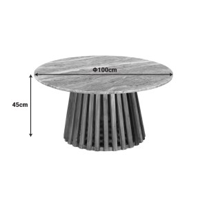 pak-379-000004-3 ΤΡΑΠΕΖΙ ΣΑΛΟΝΙΟΥ MABLE PAKOWORLD ΜΑΣΙΦ ΞΥΛΟ ΑΚΑΚΙΑΣ ΣΕ ΦΥΣΙΚΗ ΑΠΟΧΡΩΣΗ ΚΑΙ ΕΠΙΦΑΝΕΙΑ ΜΑΡΜΑΡΟΥ Φ100X45ΕΚ