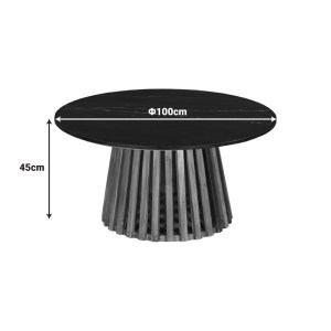 pak-379-000005-3 ΤΡΑΠΕΖΙ ΣΑΛΟΝΙΟΥ MABLE PAKOWORLD ΜΑΣΙΦ ΞΥΛΟ ΑΚΑΚΙΑΣ ΣΕ ΦΥΣΙΚΗ ΑΠΟΧΡΩΣΗ ΚΑΙ ΕΠΙΦΑΝΕΙΑ ΜΑΥΡΟΥ ΜΑΡΜΑΡΟΥ Φ100X45ΕΚ