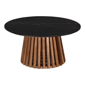 pak-379-000005 ΤΡΑΠΕΖΙ ΣΑΛΟΝΙΟΥ MABLE PAKOWORLD ΜΑΣΙΦ ΞΥΛΟ ΑΚΑΚΙΑΣ ΣΕ ΦΥΣΙΚΗ ΑΠΟΧΡΩΣΗ ΚΑΙ ΕΠΙΦΑΝΕΙΑ ΜΑΥΡΟΥ ΜΑΡΜΑΡΟΥ Φ100X45ΕΚ