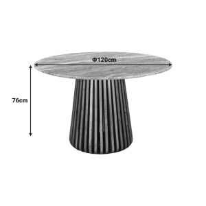 pak-379-000006-3 ΤΡΑΠΕΖΙ MABLE PAKOWORLD ΜΑΣΙΦ ΞΥΛΟ ΑΚΑΚΙΑΣ ΣΕ ΦΥΣΙΚΗ ΑΠΟΧΡΩΣΗ ΚΑΙ ΕΠΙΦΑΝΕΙΑ ΜΑΡΜΑΡΟΥ Φ120X76ΕΚ