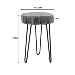 pak-379-000021-5 ΒΟΗΘΗΤΙΚΟ ΤΡΑΠΕΖΙ TRIPP Ι PAKOWORLD ΜΑΣΙΦ ΞΥΛΟ ΑΚΑΚΙΑΣ ΣΕ ΦΥΣΙΚΗ ΑΠΟΧΡΩΣΗ-ΜΑΥΡΑ ΜΕΤΑΛΛΙΚΑ ΠΟΔΙΑ Φ32X47ΕΚ