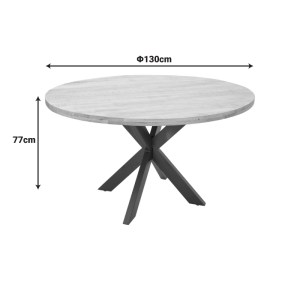 pak-379-000028-5 ΤΡΑΠΕΖΙ ROYALTY I PAKOWORLD ΜΑΣΙΦ ΞΥΛΟ MANGO 4ΕΚ ΣΕ ΦΥΣΙΚΗ ΑΠΟΧΡΩΣΗ-ΠΟΔΙ ΜΕΤΑΛΛΙΚΟ ΜΑΥΡΟ Φ130X77ΕΚ