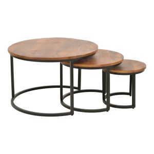 pak-379-000030-2 ΤΡΑΠΕΖΙ ΣΑΛΟΝΙΟΥ FRINA PAKOWORLD ΣΕΤ 3ΤΕΜ MANGO ΞΥΛΟ ΣΕ ΚΑΡΥΔΙ ΑΠΟΧΡΩΣΗ ΜΕ ΠΟΔΙ ΜΑΥΡΟ ΜΕΤΑΛΛΟ