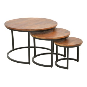pak-379-000030 ΤΡΑΠΕΖΙ ΣΑΛΟΝΙΟΥ FRINA PAKOWORLD ΣΕΤ 3ΤΕΜ MANGO ΞΥΛΟ ΣΕ ΚΑΡΥΔΙ ΑΠΟΧΡΩΣΗ ΜΕ ΠΟΔΙ ΜΑΥΡΟ ΜΕΤΑΛΛΟ