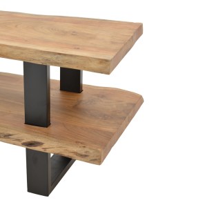 pak-379-000035-4 ΕΠΙΠΛΟ ΤΗΛΕΟΡΑΣΗΣ FUJI PAKOWORLD ΜΑΣΙΦ ΞΥΛΟ ΑΚΑΚΙΑΣ ΣΕ ΦΥΣΙΚΗ ΑΠΟΧΡΩΣΗ ΜΕ ΜΑΥΡΑ ΜΕΤΑΛΛΙΚΑ ΠΟΔΙΑ 140X40X52ΕΚ