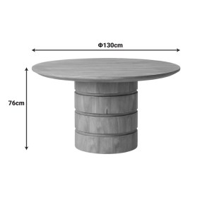 pak-379-000041-3 ΤΡΑΠΕΖΙ CHARMY PAKOWORLD ΜΑΣΙΦ ΞΥΛΟ MANGO ΣΕ ΦΥΣΙΚΗ ΑΠΟΧΡΩΣΗ Φ130X76ΕΚ