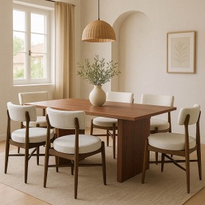 pak-381-000010 ΤΡΑΠΕΖΑΡΙΑ ELEGANZA-RAUDI PAKOWORLD ΣΕΤ 7ΤΕΜ MDF ΣΕ ΚΑΡΥΔΙ-ΕΚΡΟΥ ΑΠΟΧΡΩΣΗ 180X99X75.8ΕΚ