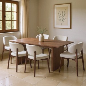 pak-381-000012 ΤΡΑΠΕΖΑΡΙΑ ELEGANZA-SIENA PAKOWORLD ΣΕΤ 7ΤΕΜ MDF ΣΕ ΚΑΡΥΔΙ-ΕΚΡΟΥ ΑΠΟΧΡΩΣΗ 180X99X75.8ΕΚ