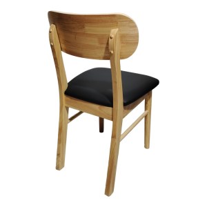 pak-382-000003-2 ΚΑΡΕΚΛΑ BEDONA PAKOWORLD RUBBERWOOD ΣΕ ΦΥΣΙΚΗ ΑΠΟΧΡΩΣΗ ΜΕ ΜΑΥΡΟ PU ΜΑΞΙΛΑΡΙ 47X46X80ΕΚ