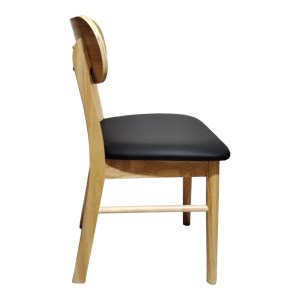 pak-382-000003-3 ΚΑΡΕΚΛΑ BEDONA PAKOWORLD RUBBERWOOD ΣΕ ΦΥΣΙΚΗ ΑΠΟΧΡΩΣΗ ΜΕ ΜΑΥΡΟ PU ΜΑΞΙΛΑΡΙ 47X46X80ΕΚ
