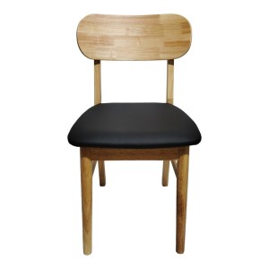 pak-382-000003-4 ΚΑΡΕΚΛΑ BEDONA PAKOWORLD RUBBERWOOD ΣΕ ΦΥΣΙΚΗ ΑΠΟΧΡΩΣΗ ΜΕ ΜΑΥΡΟ PU ΜΑΞΙΛΑΡΙ 47X46X80ΕΚ