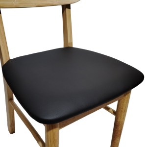 pak-382-000003-6 ΚΑΡΕΚΛΑ BEDONA PAKOWORLD RUBBERWOOD ΣΕ ΦΥΣΙΚΗ ΑΠΟΧΡΩΣΗ ΜΕ ΜΑΥΡΟ PU ΜΑΞΙΛΑΡΙ 47X46X80ΕΚ