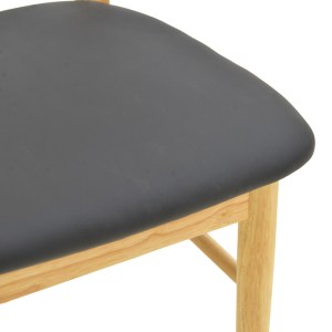 pak-382-000003-7 ΚΑΡΕΚΛΑ BEDONA PAKOWORLD RUBBERWOOD ΣΕ ΦΥΣΙΚΗ ΑΠΟΧΡΩΣΗ ΜΕ ΜΑΥΡΟ PU ΜΑΞΙΛΑΡΙ 47X46X80ΕΚ