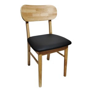 pak-382-000003 ΚΑΡΕΚΛΑ BEDONA PAKOWORLD RUBBERWOOD ΣΕ ΦΥΣΙΚΗ ΑΠΟΧΡΩΣΗ ΜΕ ΜΑΥΡΟ PU ΜΑΞΙΛΑΡΙ 47X46X80ΕΚ