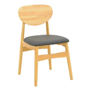 pak-382-000015 ΚΑΡΕΚΛΑ CARDITH PAKOWORLD RUBBERWOOD-PLYWOOD ΣΕ ΦΥΣΙΚΗ ΑΠΟΧΡΩΣΗ-PU ΜΑΥΡΟ 48X51X78ΕΚ