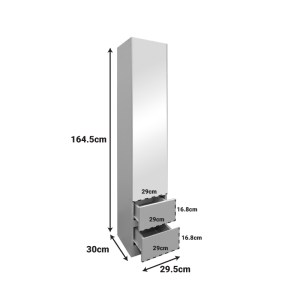 pak-383-000016-4 ΝΤΟΥΛΑΠΙ-ΣΤΗΛΗ ΜΕ ΚΑΘΡΕΠΤΗ LOSTRO PAKOWORLD ΣΕ ΛΕΥΚΗ ΑΠΟΧΡΩΣΗ 29.5X30X164.5ΕΚ