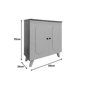 pak-383-000026-3 ΠΑΠΟΥΤΣΟΘΗΚΗ-ΝΤΟΥΛΑΠΙ CATHI PAKOWORLD ΣΕ OAK - ANTHRACITE ΑΠΟΧΡΩΣΗ 80X34X95ΕΚ