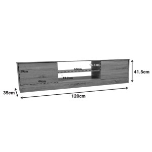 pak-383-000033-4 ΕΠΙΠΛΟ ΤΗΛΕΟΡΑΣΗΣ SASA I PAKOWORLD ΣΕ OAK-ΑΝΘΡΑΚΙ ΑΠΟΧΡΩΣΗ 150X35X41.5ΕΚ