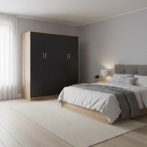 pak-383-000247 ΝΤΟΥΛΑΠΑ ΤΕΤΡΑΦΥΛΛΗ LEGO Ι PAKOWORLD SONOMA-ΑΝΘΡΑΚΙ 160X42X180ΕΚ