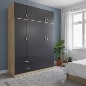 pak-383-000281 ΝΤΟΥΛΑΠΑ ΤΕΤΡΑΦΥΛΛΗ ΜΕ ΠΑΤΑΡΙ LEGO PAKOWORLD SONOMA-ΑΝΘΡΑΚΙ 160X42X240ΕΚ