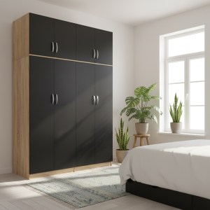 pak-383-000287 ΝΤΟΥΛΑΠΑ ΤΕΤΡΑΦΥΛΛΗ ΜΕ ΠΑΤΑΡΙ LEGO Ι PAKOWORLD SONOMA-ΑΝΘΡΑΚΙ 160X42X240ΕΚ