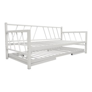 pak-386-000007 ΚΡΕΒΑΤΙ-ΚΑΝΑΠΕΣ REMMIE PAKOWORLD ΜΕΤΑΛΛΟ ΛΕΥΚΟ 90X190ΕΚ