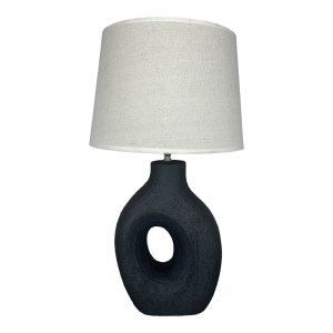pak-387-000005 ΕΠΙΤΡΑΠΕΖΙΟ ΦΩΤΙΣΤΙΚΟ OVOLA INART Ε27 ΚΕΡΑΜΙΚΟ ΣΕ ΜΑΥΡΟ-ΜΠΕΖ ΑΠΟΧΡΩΣΗ Φ30X52ΕΚ