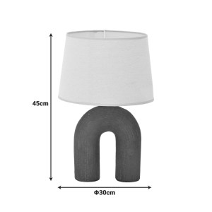 pak-387-000009-2 ΕΠΙΤΡΑΠΕΖΙΟ ΦΩΤΙΣΤΙΚΟ ARCHO INART Ε27 ΚΕΡΑΜΙΚΟ ΣΕ ΓΚΡΙ ANTIQUE-ΜΠΕΖ ΑΠΟΧΡΩΣΗ Φ30X45ΕΚ