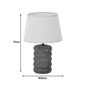 pak-387-000021-2 ΕΠΙΤΡΑΠΕΖΙΟ ΦΩΤΙΣΤΙΚΟ GRAIKE INART Ε27 ΚΕΡΑΜΙΚΟ ΣΕ ΓΚΡΙ ANTIQUE-ΜΠΕΖ ΑΠΟΧΡΩΣΗ Φ26X37ΕΚ