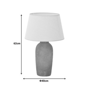 pak-387-000023-2 ΕΠΙΤΡΑΠΕΖΙΟ ΦΩΤΙΣΤΙΚΟ BAROUT INART Ε27 ΚΕΡΑΜΙΚΟ ΣΕ ΓΚΡΙ ANTIQUE- ΜΠΕΖ ΑΠΟΧΡΩΣΗ Φ40X62ΕΚ