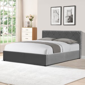 pak-388-000005-1 ΚΡΕΒΑΤΙ DREAMIE PAKOWORLD ΜΕ ΑΠΟΘΗΚΕΥΤΙΚΟ ΧΩΡΟ ΒΕΛΟΥΔΟ ΑΝΘΡΑΚΙ 160X200ΕΚ