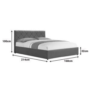 pak-388-000005-5 ΚΡΕΒΑΤΙ DREAMIE PAKOWORLD ΜΕ ΑΠΟΘΗΚΕΥΤΙΚΟ ΧΩΡΟ ΒΕΛΟΥΔΟ ΑΝΘΡΑΚΙ 160X200ΕΚ