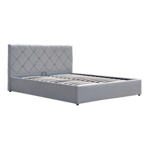 pak-388-000006-3 ΚΡΕΒΑΤΙ DREAMIE PAKOWORLD ΜΕ ΑΠΟΘΗΚΕΥΤΙΚΟ ΧΩΡΟ ΒΕΛΟΥΔΟ ΓΚΡΙ 160X200ΕΚ