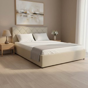 pak-388-000007-1 ΚΡΕΒΑΤΙ DREAMIE PAKOWORLD ΜΕ ΑΠΟΘΗΚΕΥΤΙΚΟ ΧΩΡΟ ΥΦΑΣΜΑ ΜΠΕΖ 160X200ΕΚ
