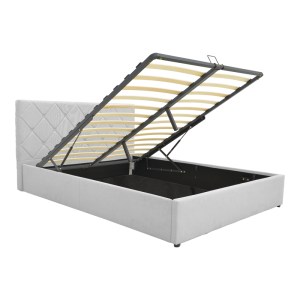 pak-388-000008-2 ΚΡΕΒΑΤΙ DREAMIE PAKOWORLD ΜΕ ΑΠΟΘΗΚΕΥΤΙΚΟ ΧΩΡΟ ΥΦΑΣΜΑ ΓΚΡΙ 160X200ΕΚ