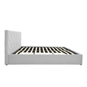 pak-388-000008-4 ΚΡΕΒΑΤΙ DREAMIE PAKOWORLD ΜΕ ΑΠΟΘΗΚΕΥΤΙΚΟ ΧΩΡΟ ΥΦΑΣΜΑ ΓΚΡΙ 160X200ΕΚ